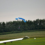 Parachutist hitting the ground
